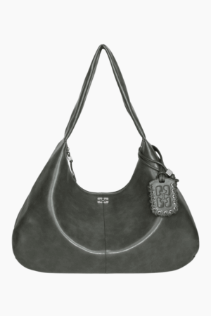 Ganni Bou Bag Hobo XXL A6802 - Steal Grey - GANNI - Grå One Size