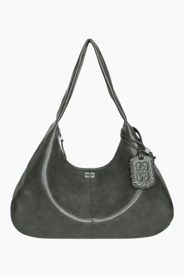 Ganni Bou Bag Hobo XXL A6802 - Steal Grey - GANNI - Grå One Size