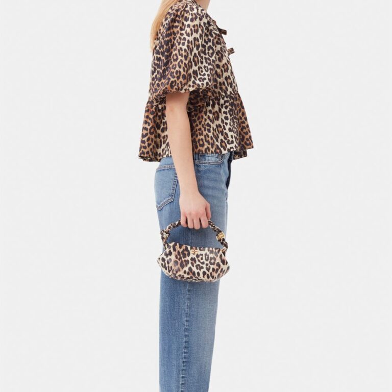 Ganni Bou Bag Mini Fur Print