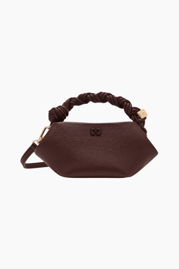 Ganni Bou Bag Mini Grained A7275 - Chicory Coffee - GANNI - Brun One Size
