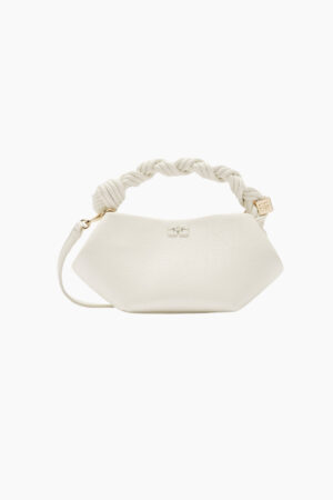 Ganni Bou Bag Mini Grained Håndtaske Egret