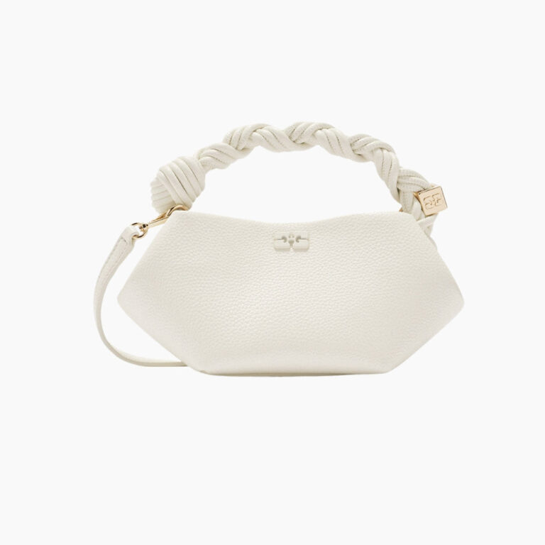 Ganni Bou Bag Mini Grained Håndtaske Egret