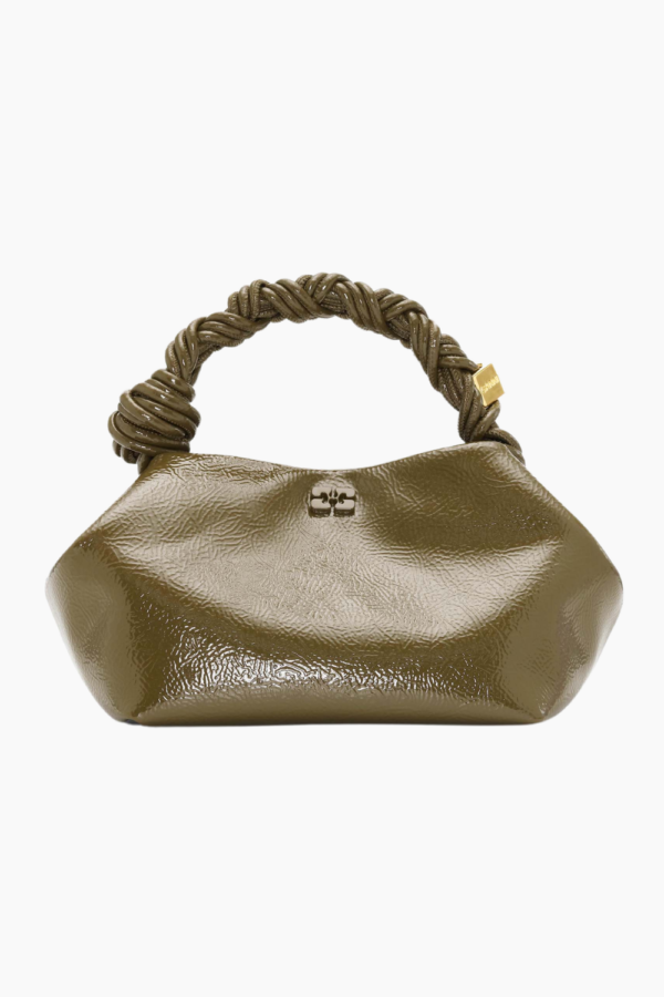 Ganni Bou Bag Small Patent A6337 - Military Olive - GANNI - Grøn One Size