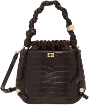 Ganni Bou Bucket Bag Croco