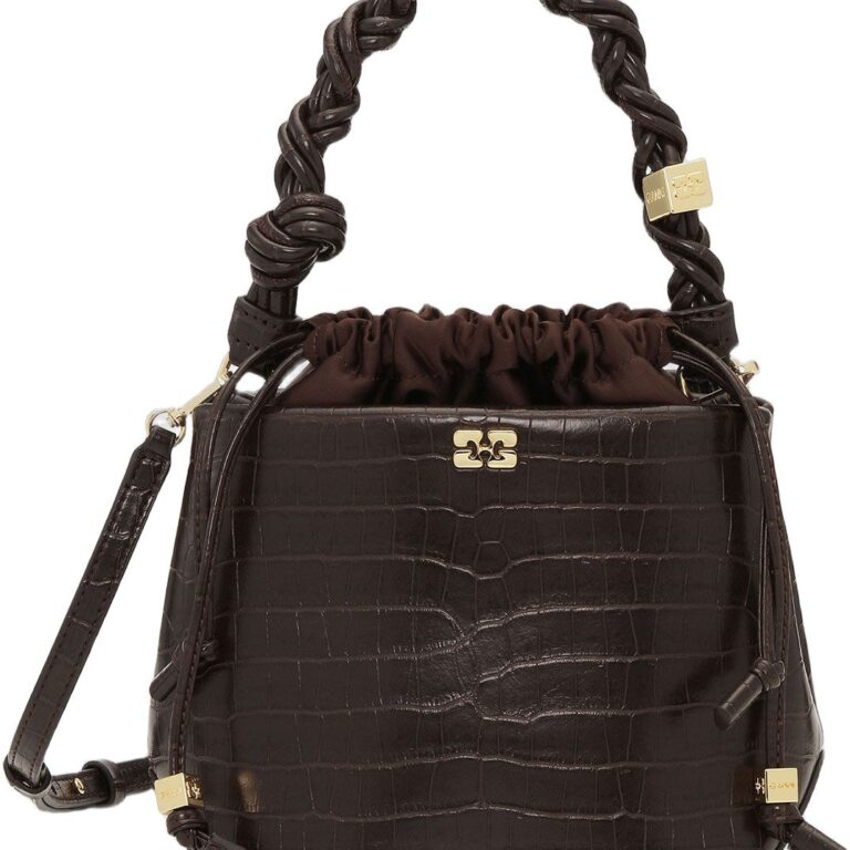 Ganni Bou Bucket Bag Croco