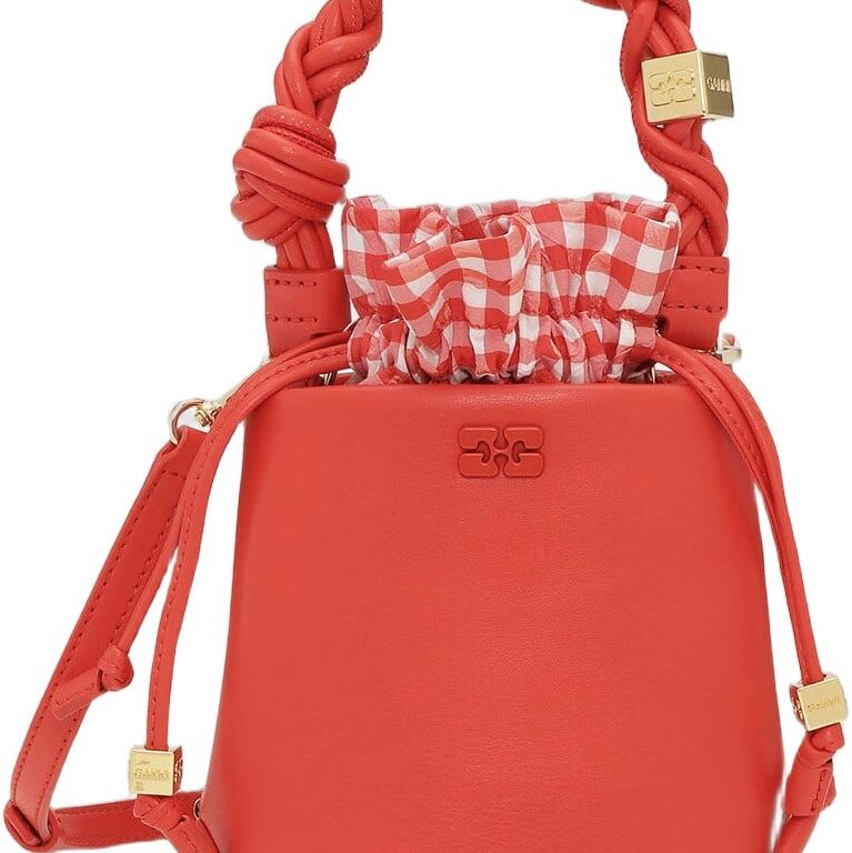 Ganni Bou Bucket Mini Vichy Pouch