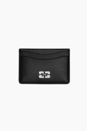 Ganni Bou Card Holder Strass A6392 - Black - GANNI - Sort One Size