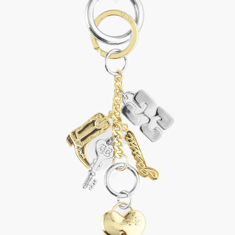 Ganni Bou Charms Keyring Silver and Gold A6616 - Mixed Colours - GANNI - Guld One Size