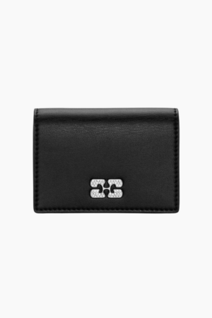 Ganni Bou Flap Card Holder Strass A6395 - Black - GANNI - Sort One Size