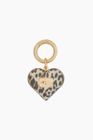Ganni Bou Heart Charm A7185 - Leopard - GANNI - Leopard One Size