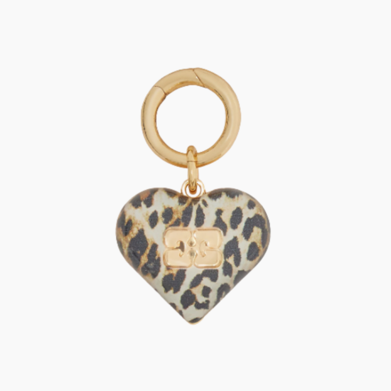 Ganni Bou Heart Charm A7185 - Leopard - GANNI - Leopard One Size