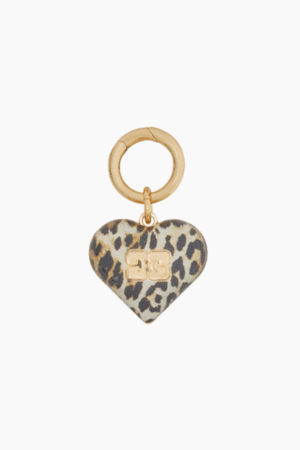 Ganni Bou Heart Charm A7185 - Leopard - GANNI - Leopard One Size