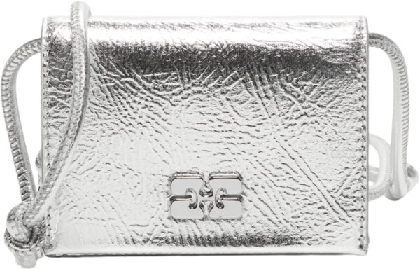 Ganni Bou Wallet On Strap Metallic