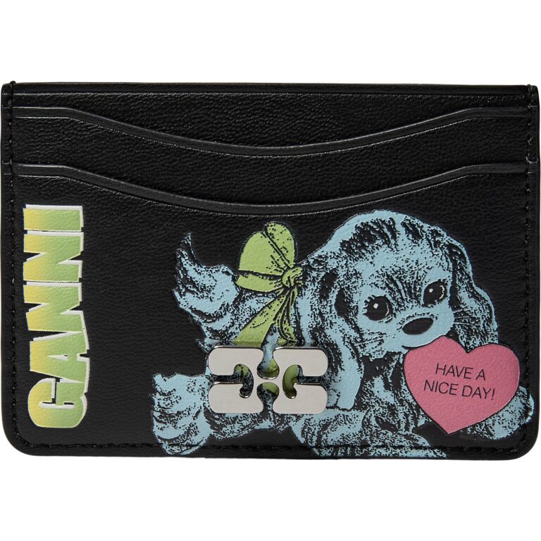 Ganni Card Holder Blue Dog