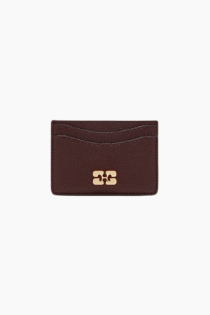Ganni Card Holder Grained A7276 - Chicory Coffee - GANNI - Brun One Size