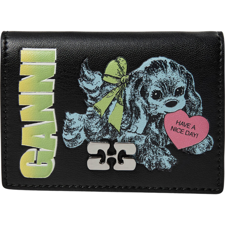 Ganni Card Holder With Flap Blue Do