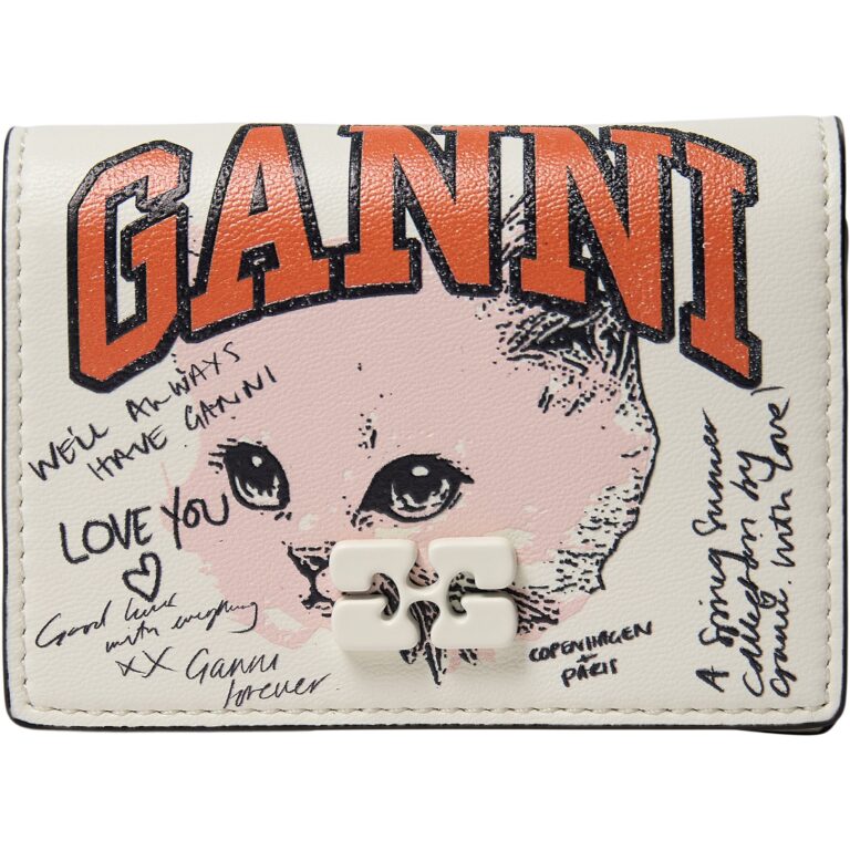 Ganni Card Holder With Flap Cat Sig