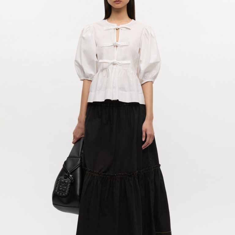 Garment Dyed Cotton Smock Maxi Skir