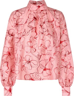 Gathered Long Sleeve Top, 2067 Flat Textured Poly