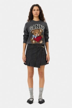 Graphic Wool Mix Bear Crewneck