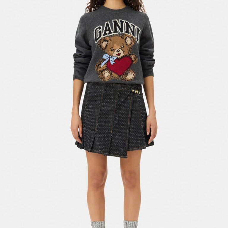 Graphic Wool Mix Bear Crewneck