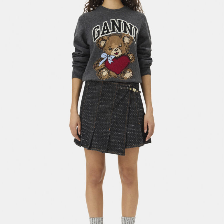 Graphic Wool Mix Bear Crewneck