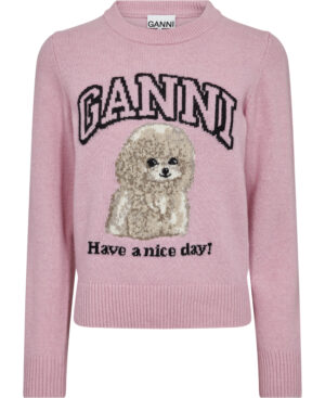 Graphic Wool Mix Poodle Crewneck