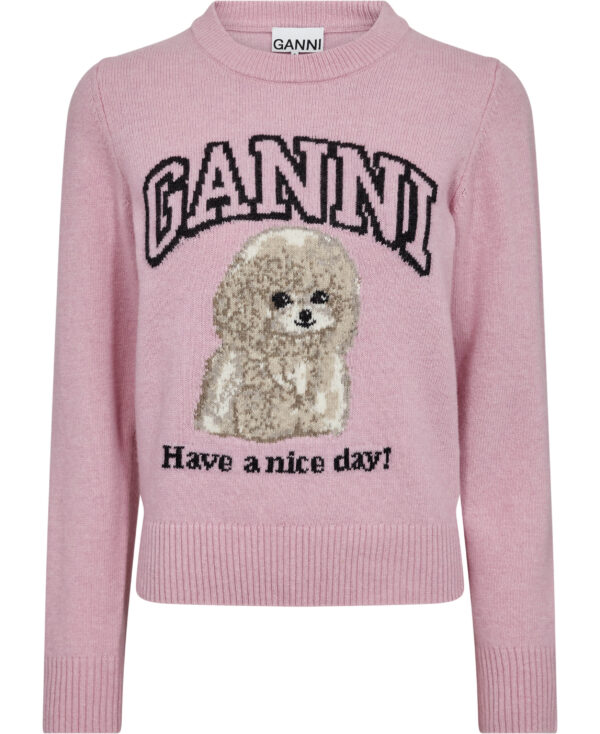 Graphic Wool Mix Poodle Crewneck