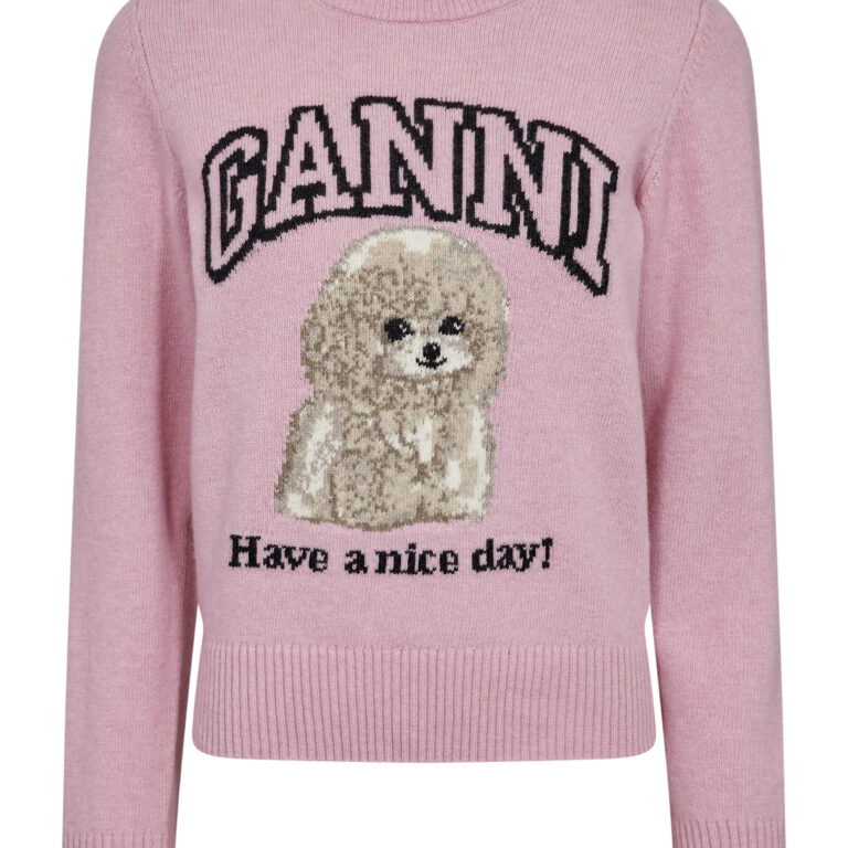 Graphic Wool Mix Poodle Crewneck
