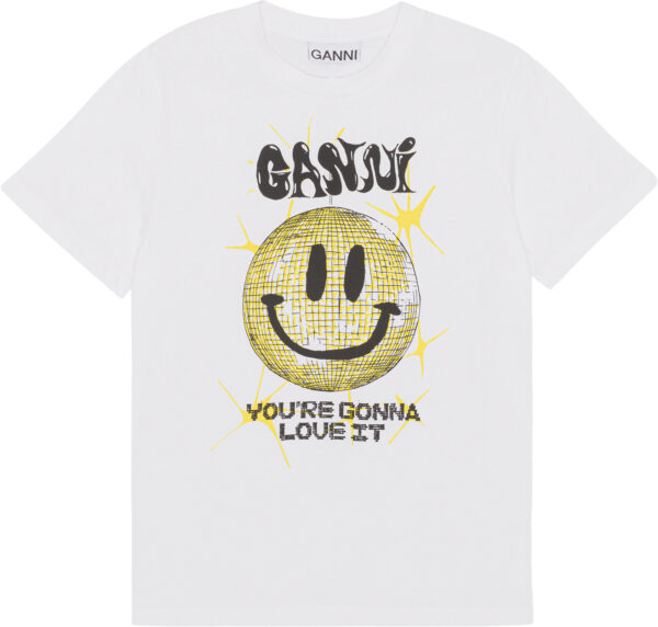 Gul Smileyt-shirt i løs Pasform