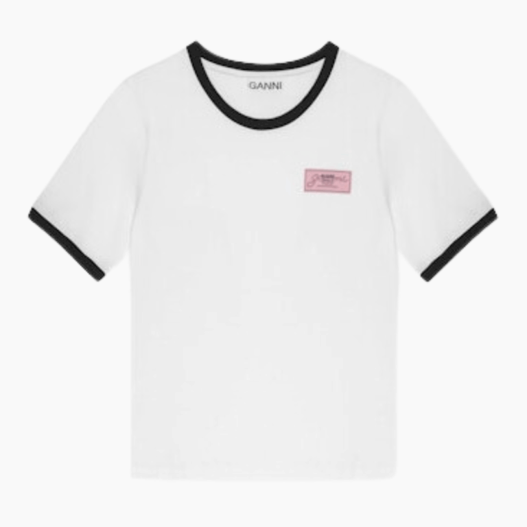 Heavy Cotton Small T-Shirt T4120 - Bright White - GANNI - Hvid L