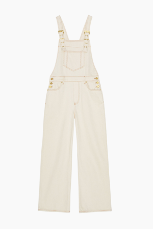 Heavy Denim Overalls J1430 - Egret - GANNI - Creme M