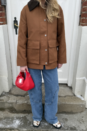 Heavy Twill Jacket A1010221 - Cinnamon Swirl - GANNI - Brun L/XL