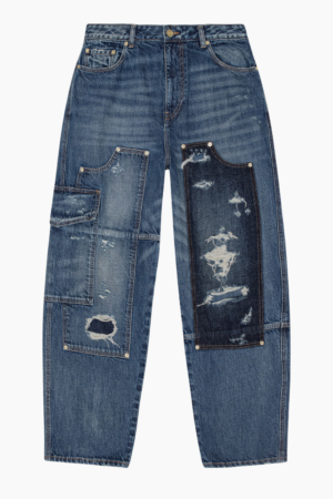 Heavy Washed Denim Jeans J1560 - Mid Blue Vintage - GANNI - Blå 26