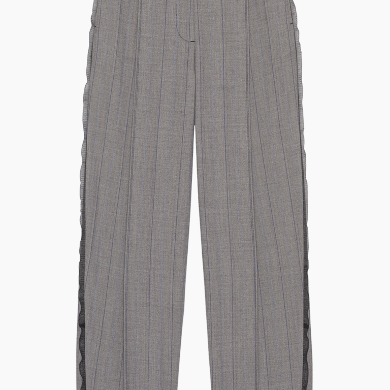Herringbone Suiting Relaxed Pleated Pants F8214 - Frost Grey - GANNI - Grå XS