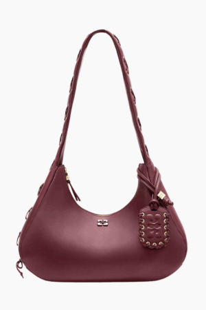 Hobo Medium Laces A7262 - Burgundy - GANNI - Bordeaux One Size