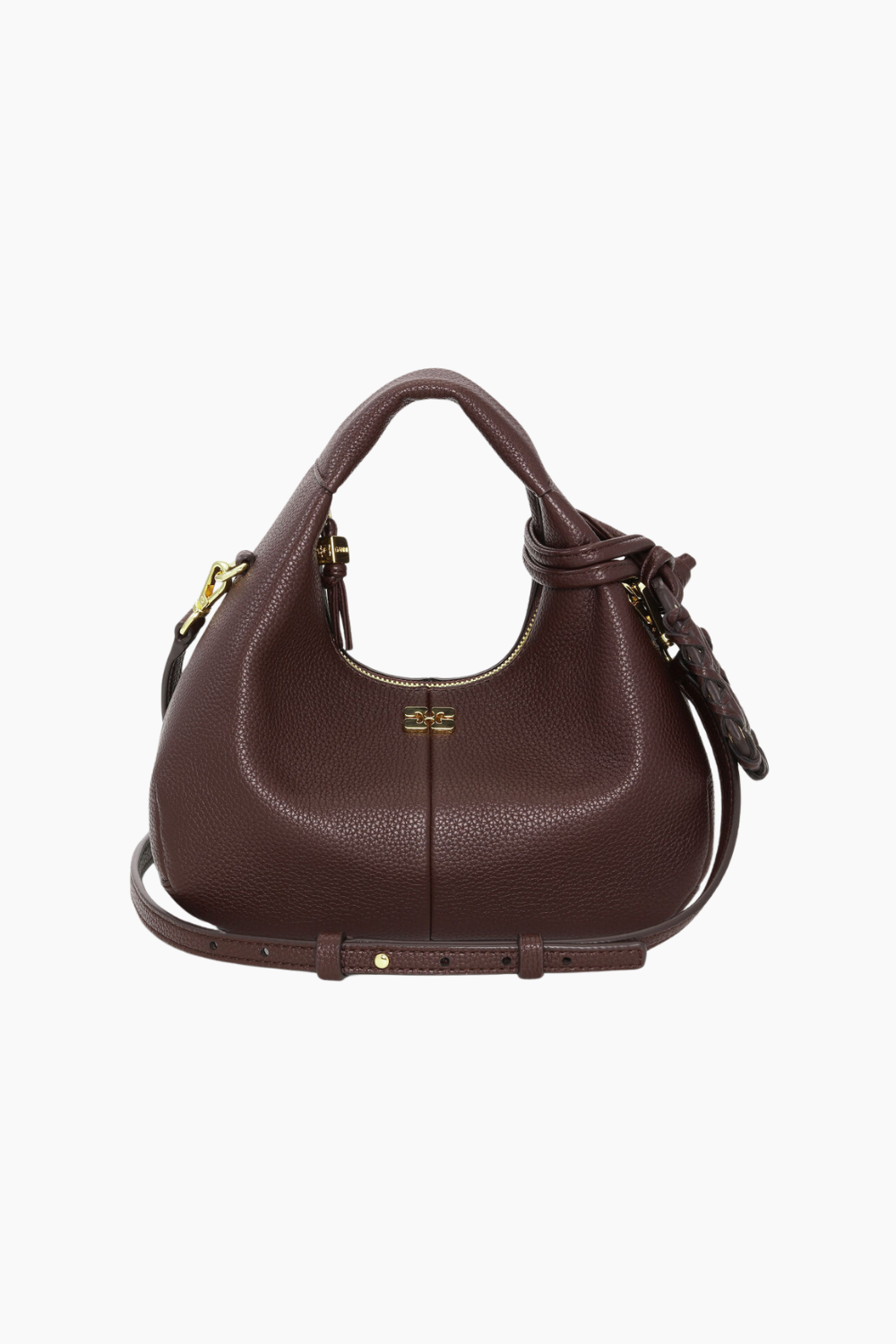 Hobo Mini Grained A7102 - Chicory Coffee - GANNI - Brun One Size