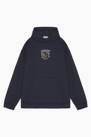 Isoli Flower Oversized Hoodie T3712 - Sky Captain - GANNI - Navy S/M