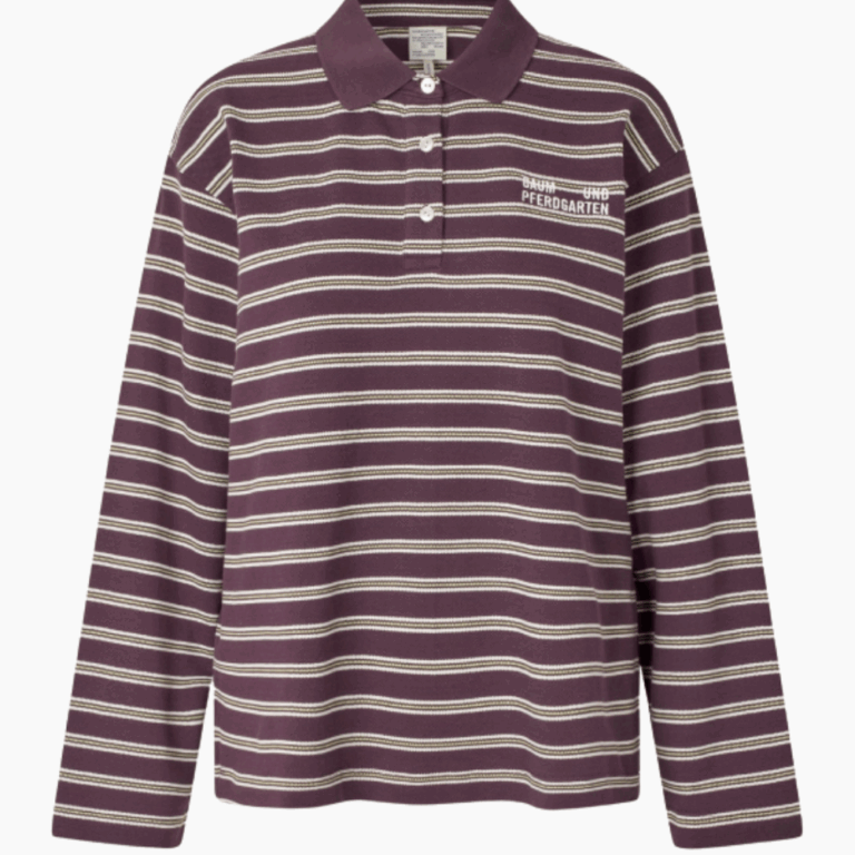 Jeanne Top - Plum Polo Stripe - Baum und Pferdgarten - Stribet XS
