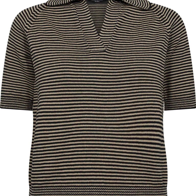 Weekend Max Mara Junior Striberpullover - Elegante V-hals & 100% Bomuld