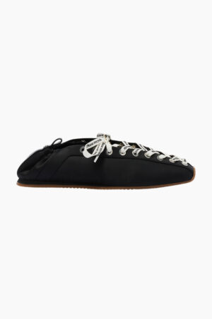 Lace Up Sporty Ballerina Nylon - Black - GANNI - Sort 37