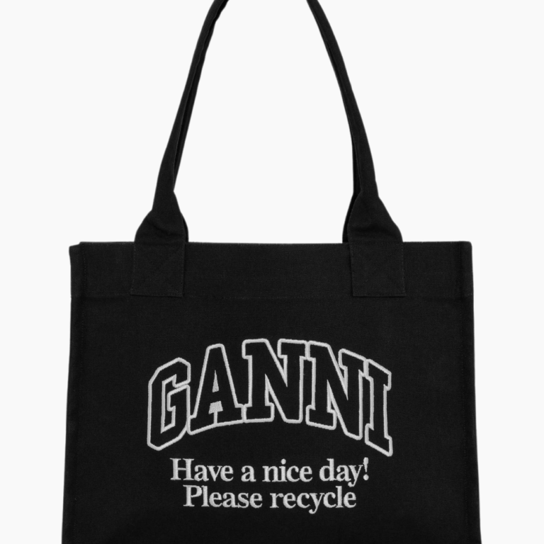 Large Easy Shopper Contrasted Logo A6647 - Phantom - GANNI - Sort One Size