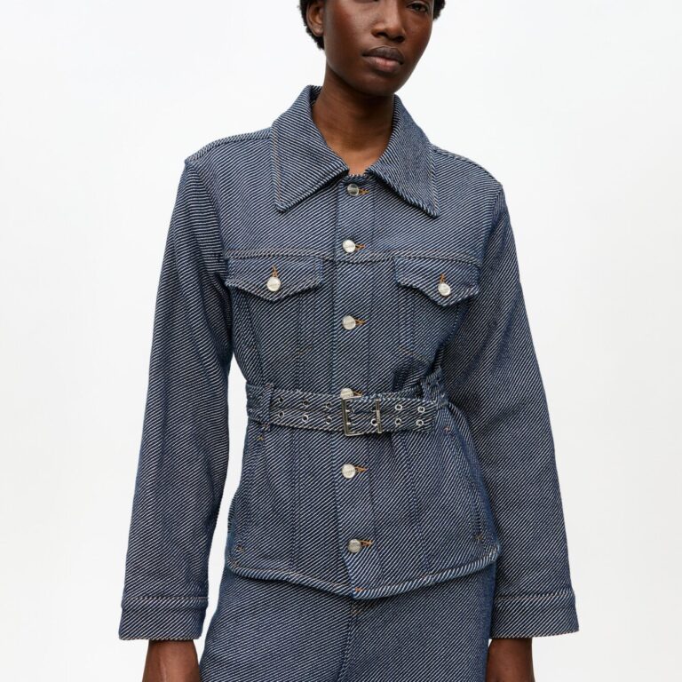 Light Denim Belt Midi Dress