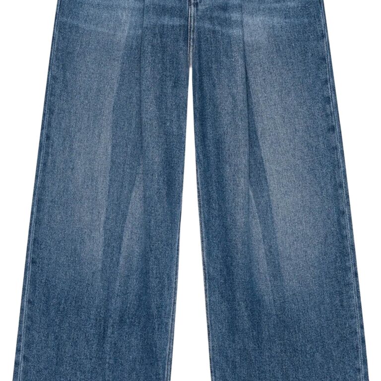 Light Denim Pleated Jeans