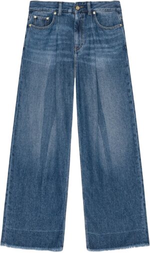 Light Denim Pleated Jeans