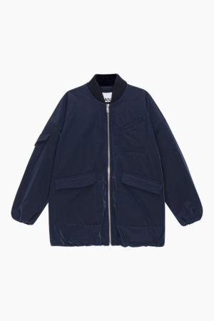 Light Twill Oversized Bomber Jacket F8804 - Sky Captain - GANNI - Navy XXS/XS