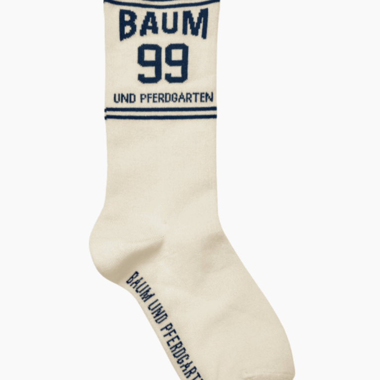 Ling Socks - Egret Navy Baum - Baum und Pferdgarten - Creme S/M