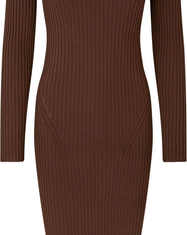 Long Sleeve Turtleneck Knit Dress, 2324 Viscose Rib
