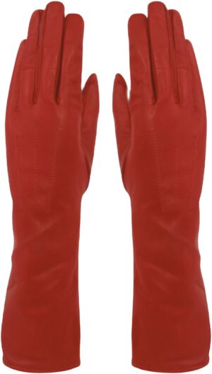 MJM Glove Francesca Long Leather Red