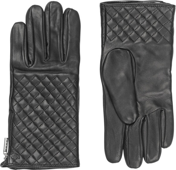 MJM Glove Lucille Quilted Sheepskin Black